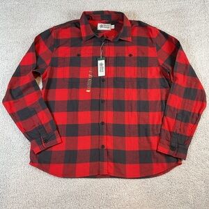 ALPINE Design Men’s Hiking Mid weight Flannel Red/Gray Buffalo Plaid Size XL NWT